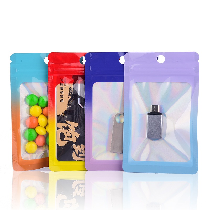 Food Storage In Mylar Bags - 1000Pcs 레이저 색상 그라디언트 지 플락