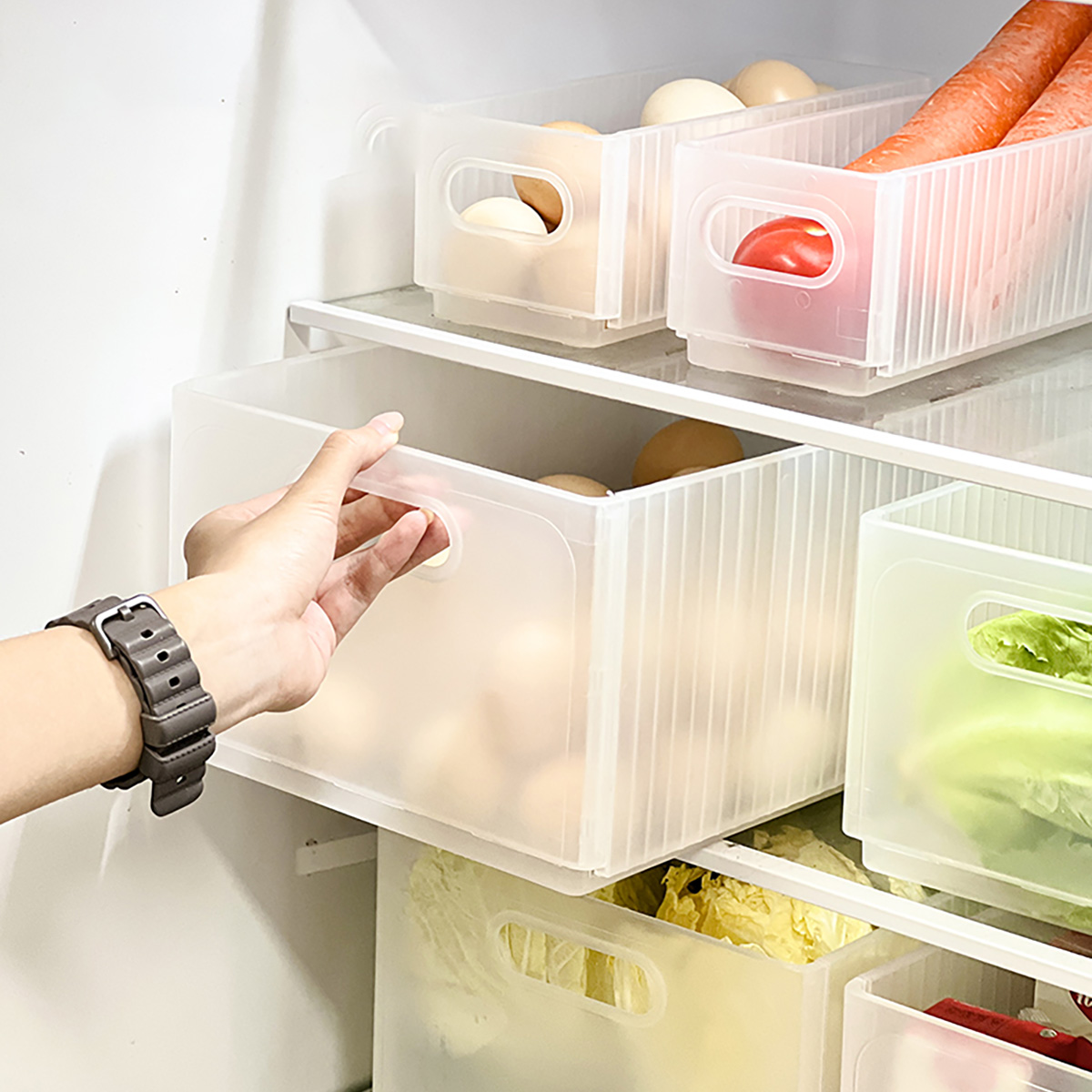 Xxl Food Storage Container - WORTHBUY 플라스틱 접이식 냉장고 보관함 당겨서