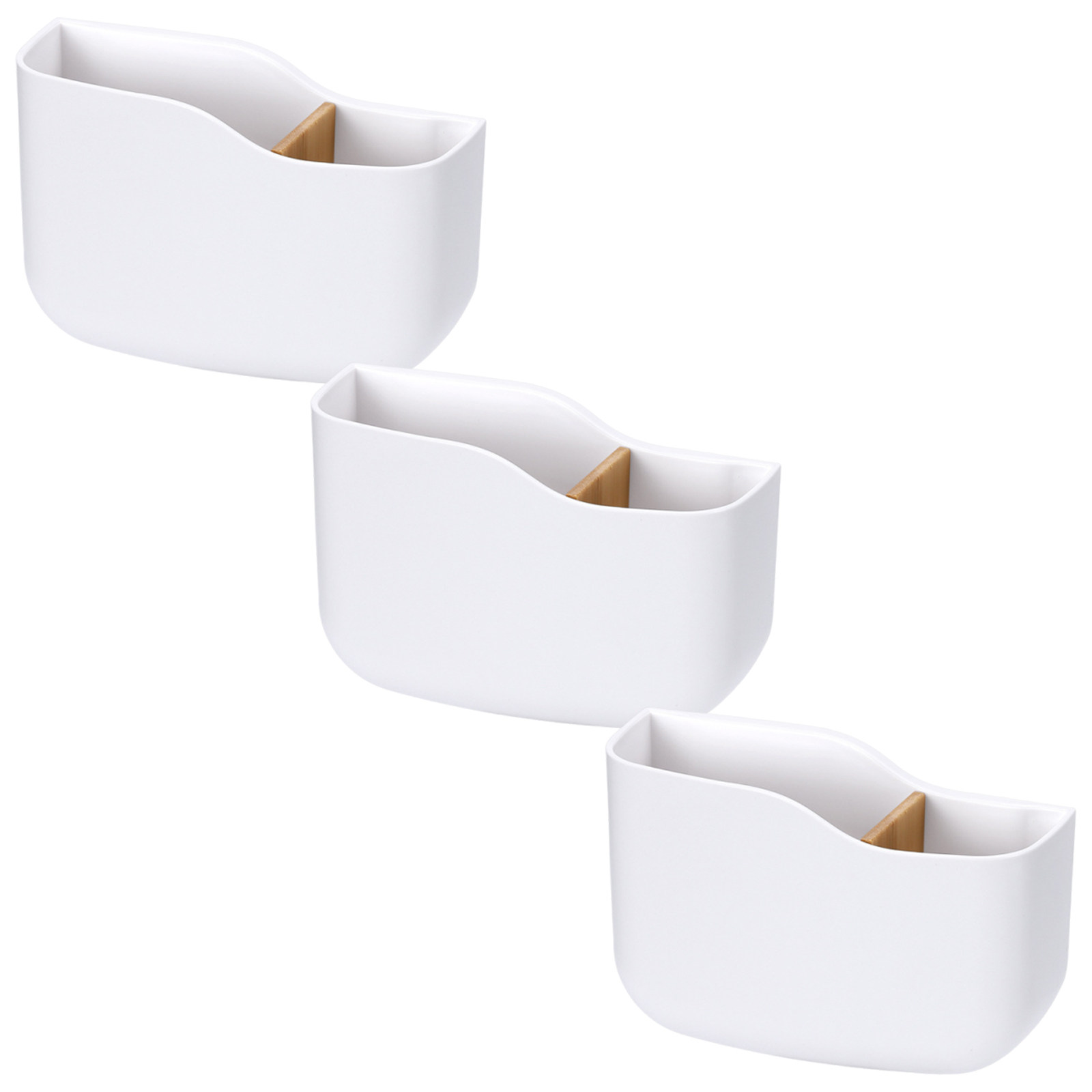 Food Storage Boxes - 3개 세트, 벽걸이형 리모컨 정리대, 접착식,