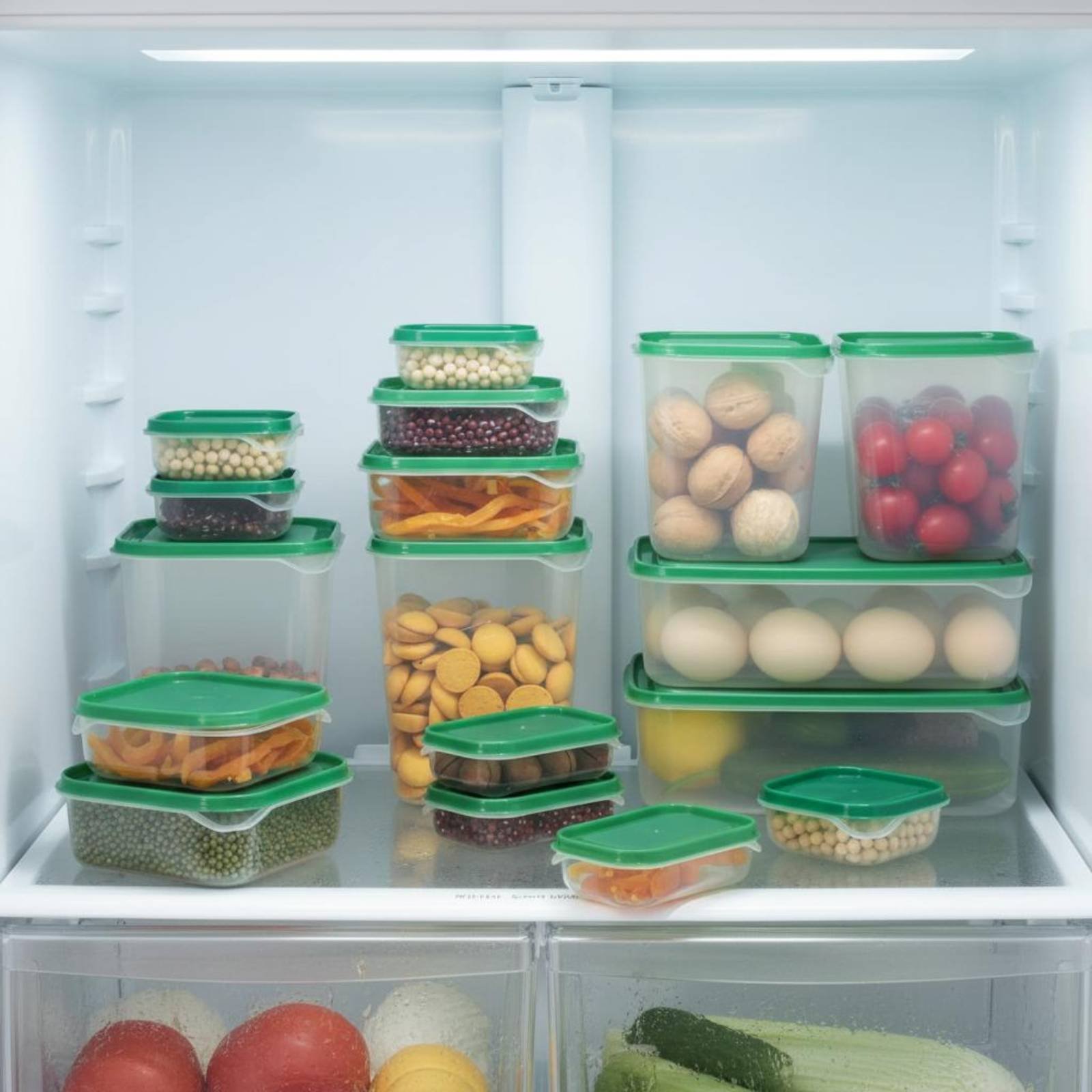 Food Storage Boxes - 17개 냉장고 보관함 세트, 새지 않는
