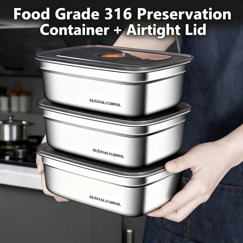 Xxl Food Storage Container - 대용량 스테인리스 스틸 누수 방지 밀폐형