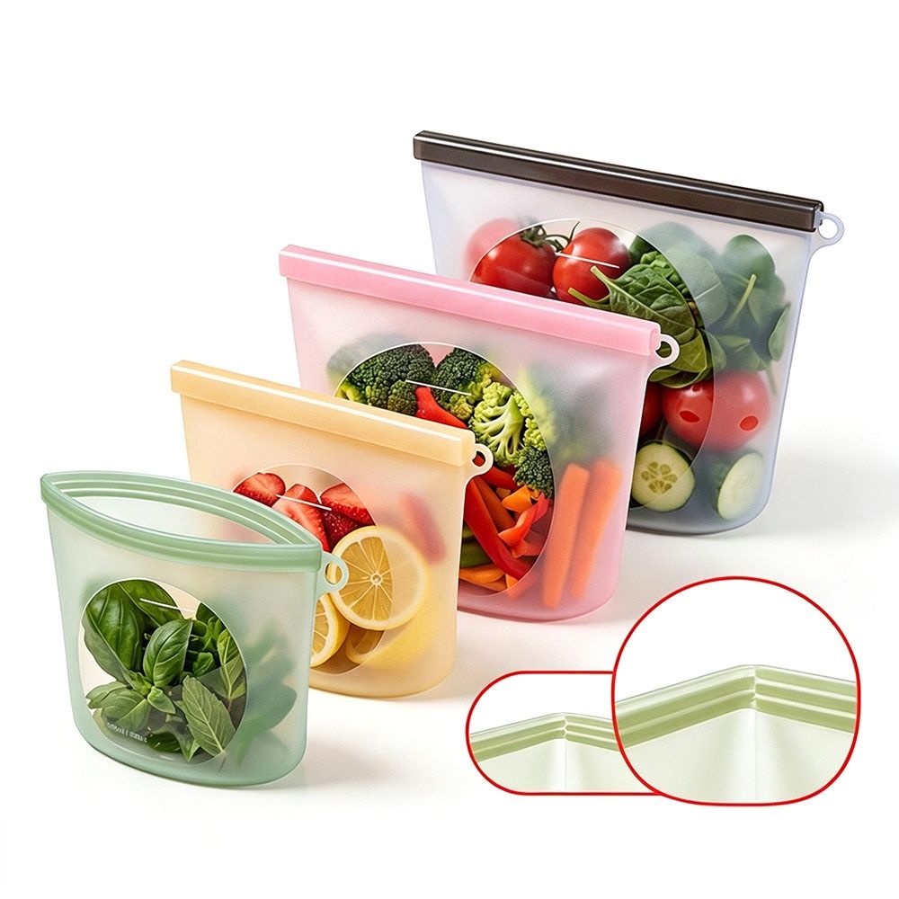 Food Storage Zipper - 실리콘 식품 보존 백 방습 재사용