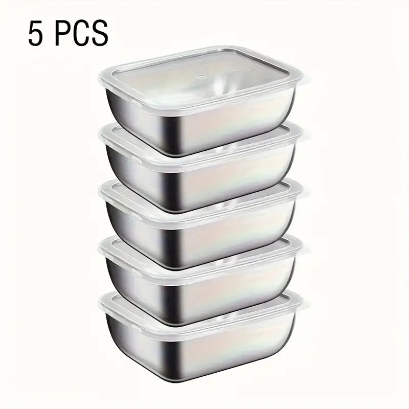 Food Storage Prep Containers - 5종 스테인리스 스틸 식품 보관 용기,