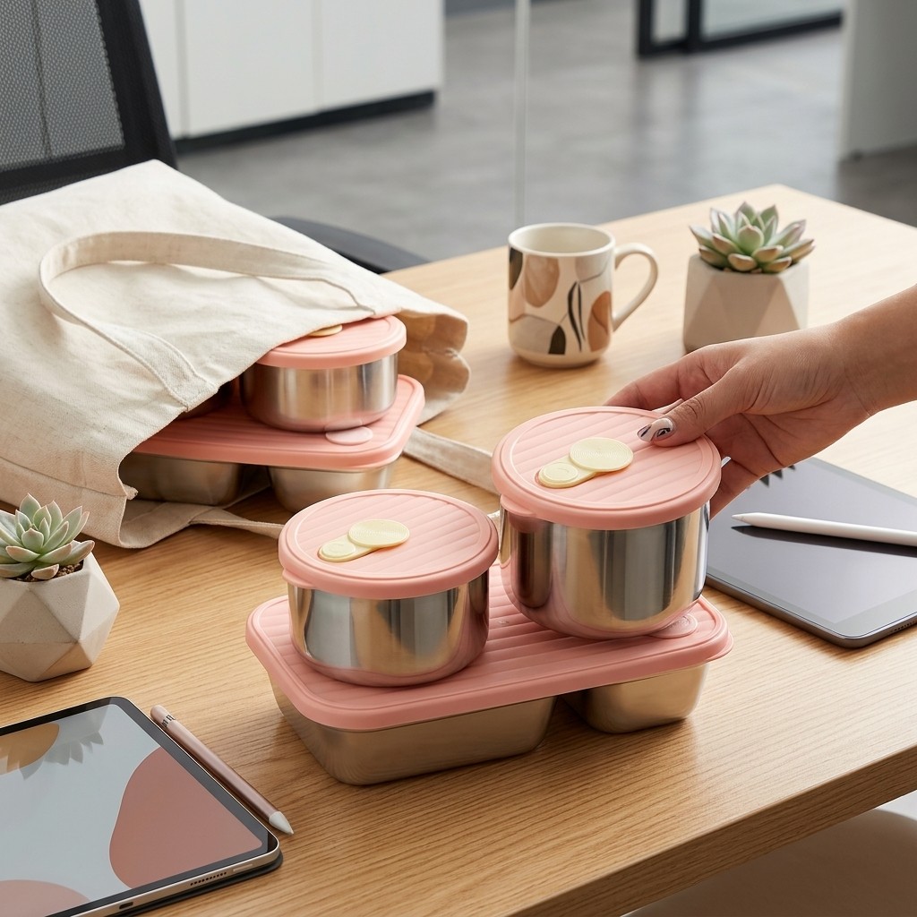 Food Storage Prep Containers - 전자레인지 사용 가능 304 스테인리스 도시락