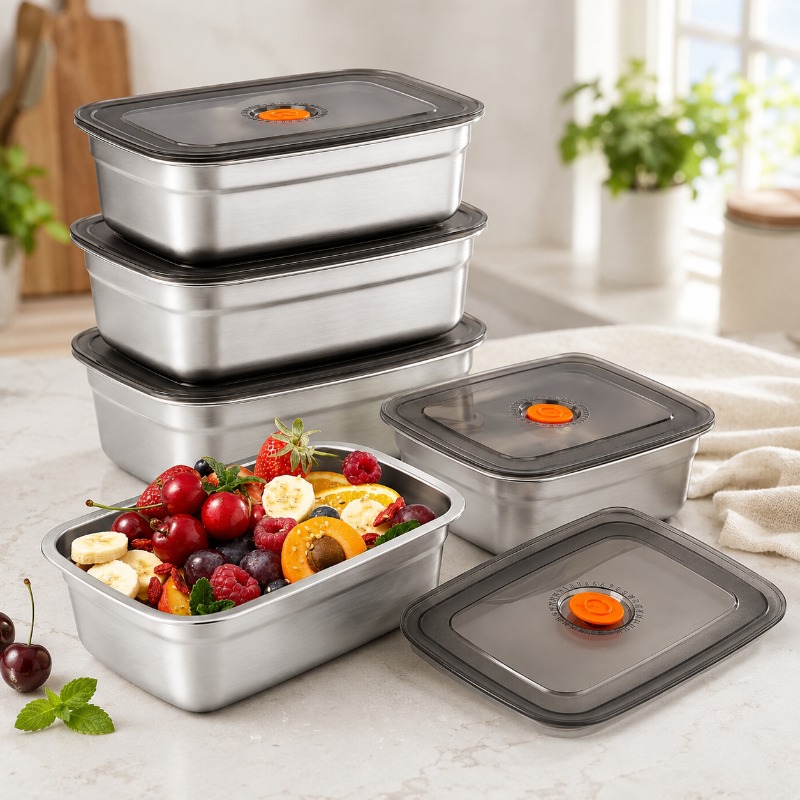 Xxl Food Storage Container - 스테인리스 스틸 대용량 밀폐형 도시락통, 캠핑용