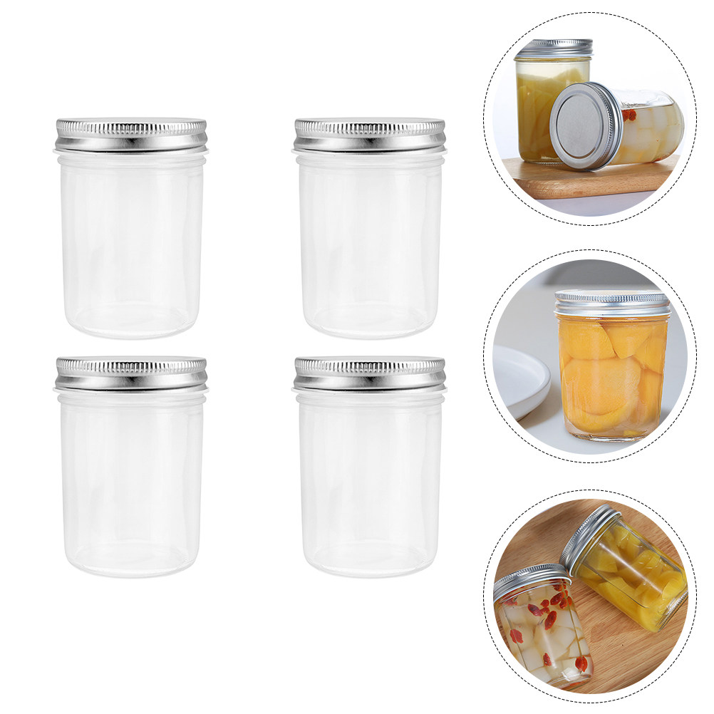 Food Storage Jars & Containers - 4개입 잼 보관용 유리병, 밀폐 용기,
