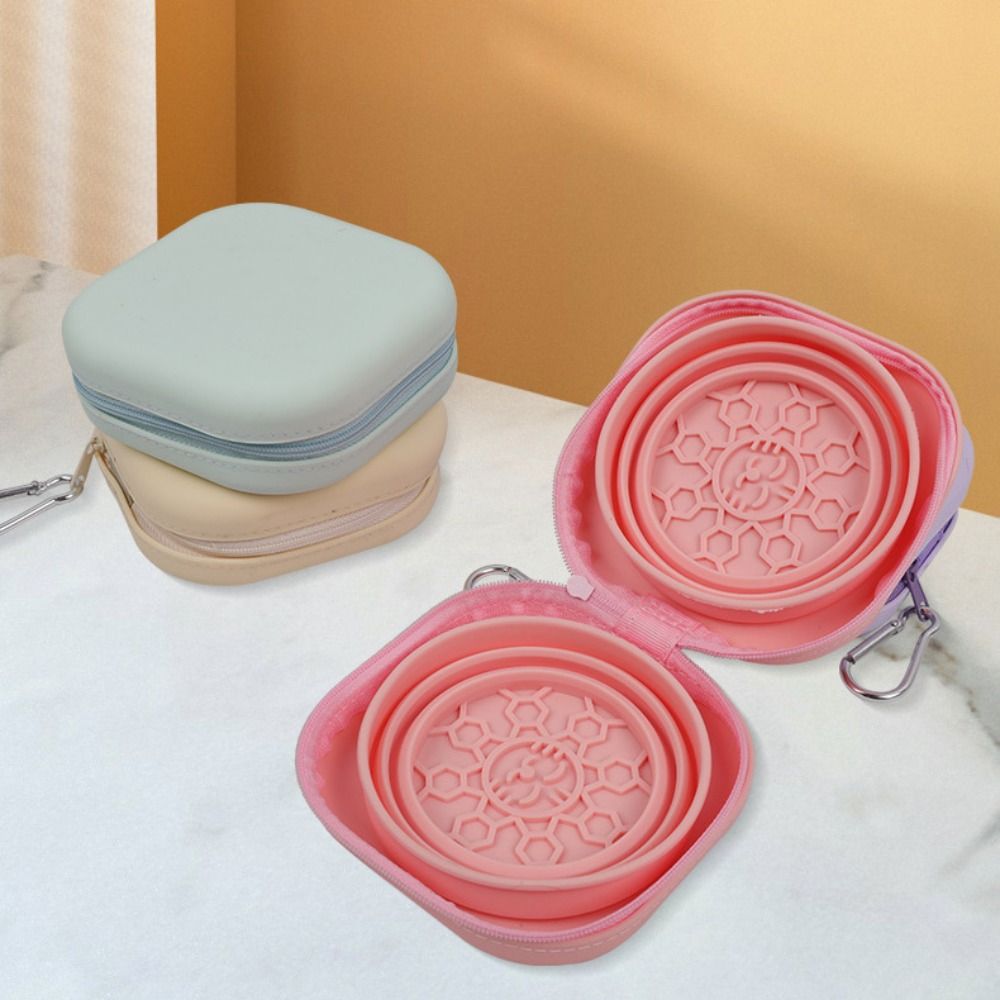 Food Storage Zipper - 휴대용 고양이 실리콘 접이식 그릇 일체형