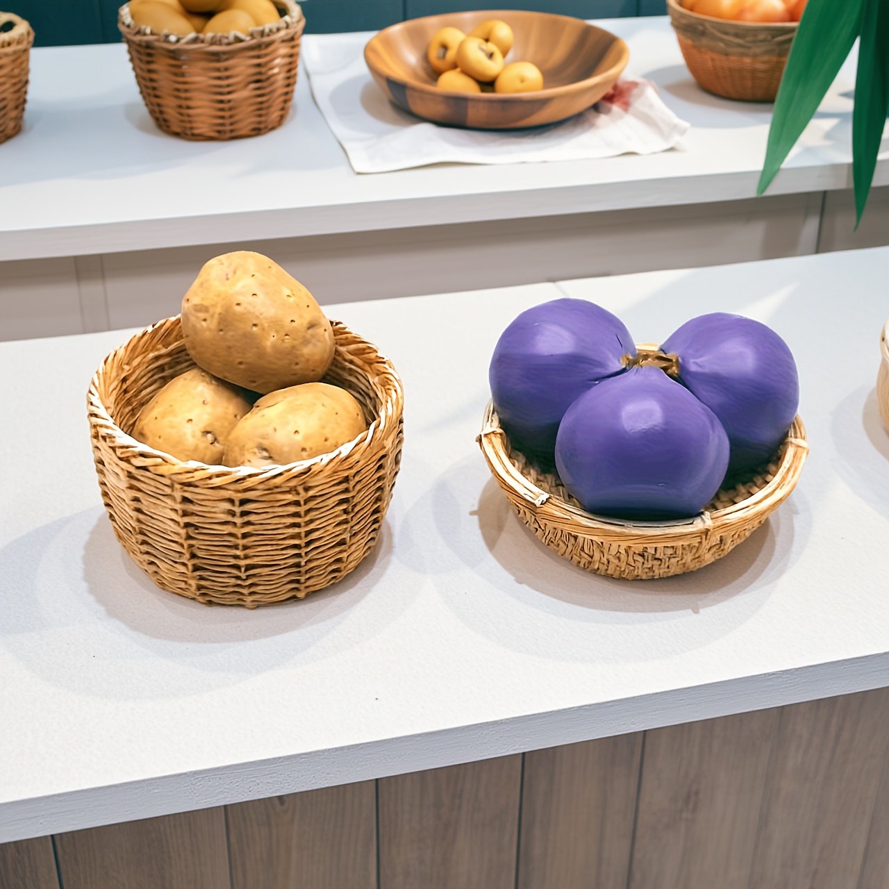 Food Storage Plastic - 8개/세트 인형의 집 미니어처 감자, 양파
