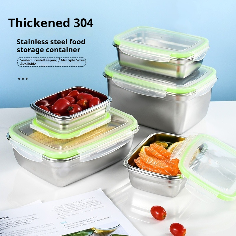 Food Storage In Stainless Steel - 304 스테인리스 스틸 도시락 세트, 실리콘