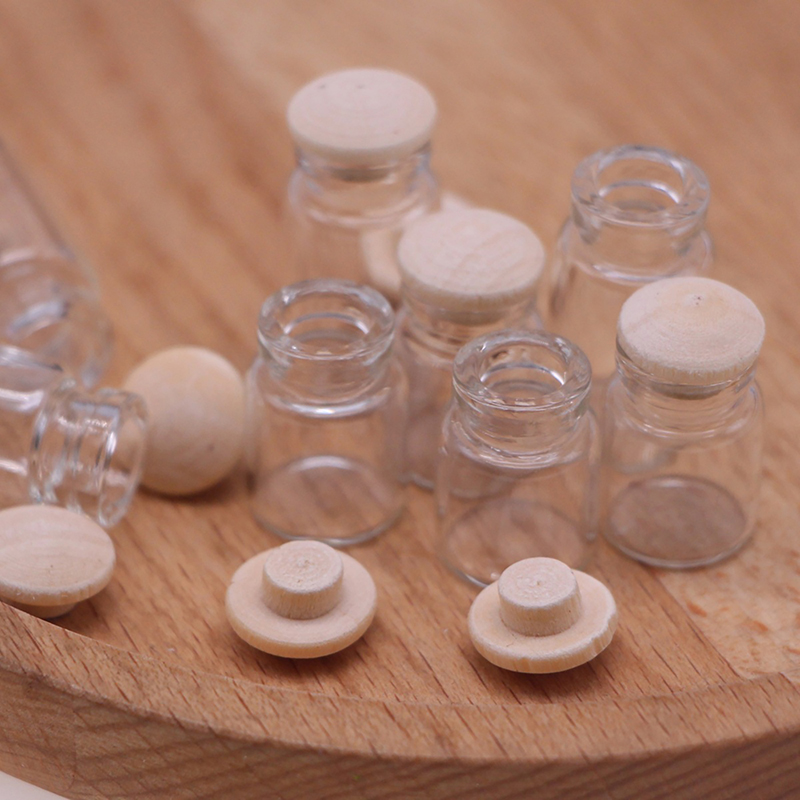 Food Storage Jars & Containers - 4개 1:12 인형집 미니어처 유리병 모델