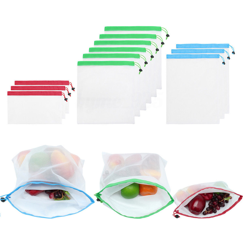 Produce Bag Reusable Mesh - 5개입, 재사용 가능한 망사형 식품 보관