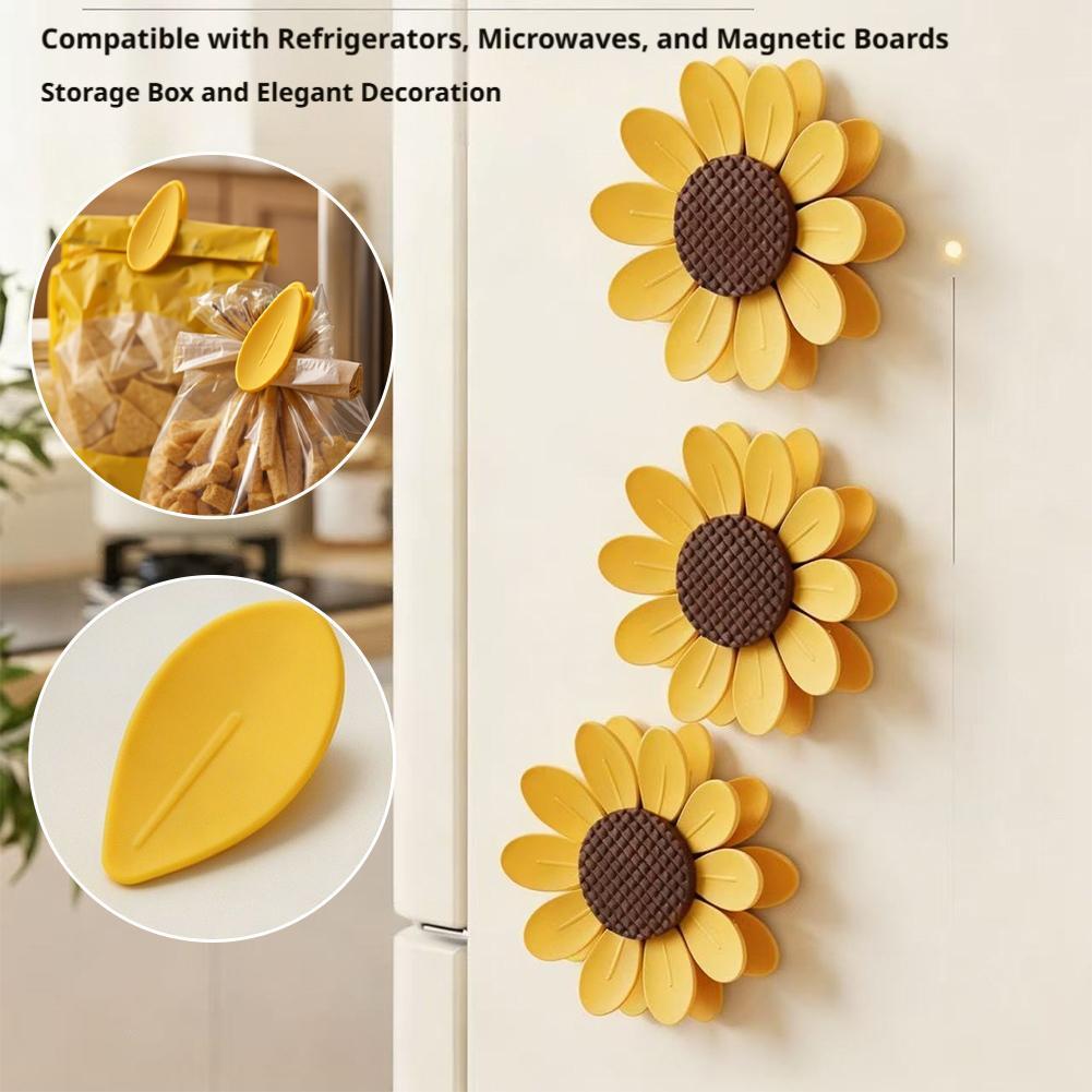 Food Storage Notes - 10Pcs 귀여운 해바라기 자석 식품 밀봉