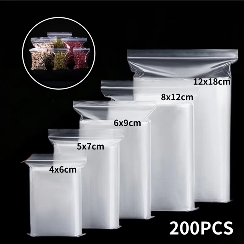 Food Storage Zipper - 100pcs 투명 지퍼 가방 식품 보석