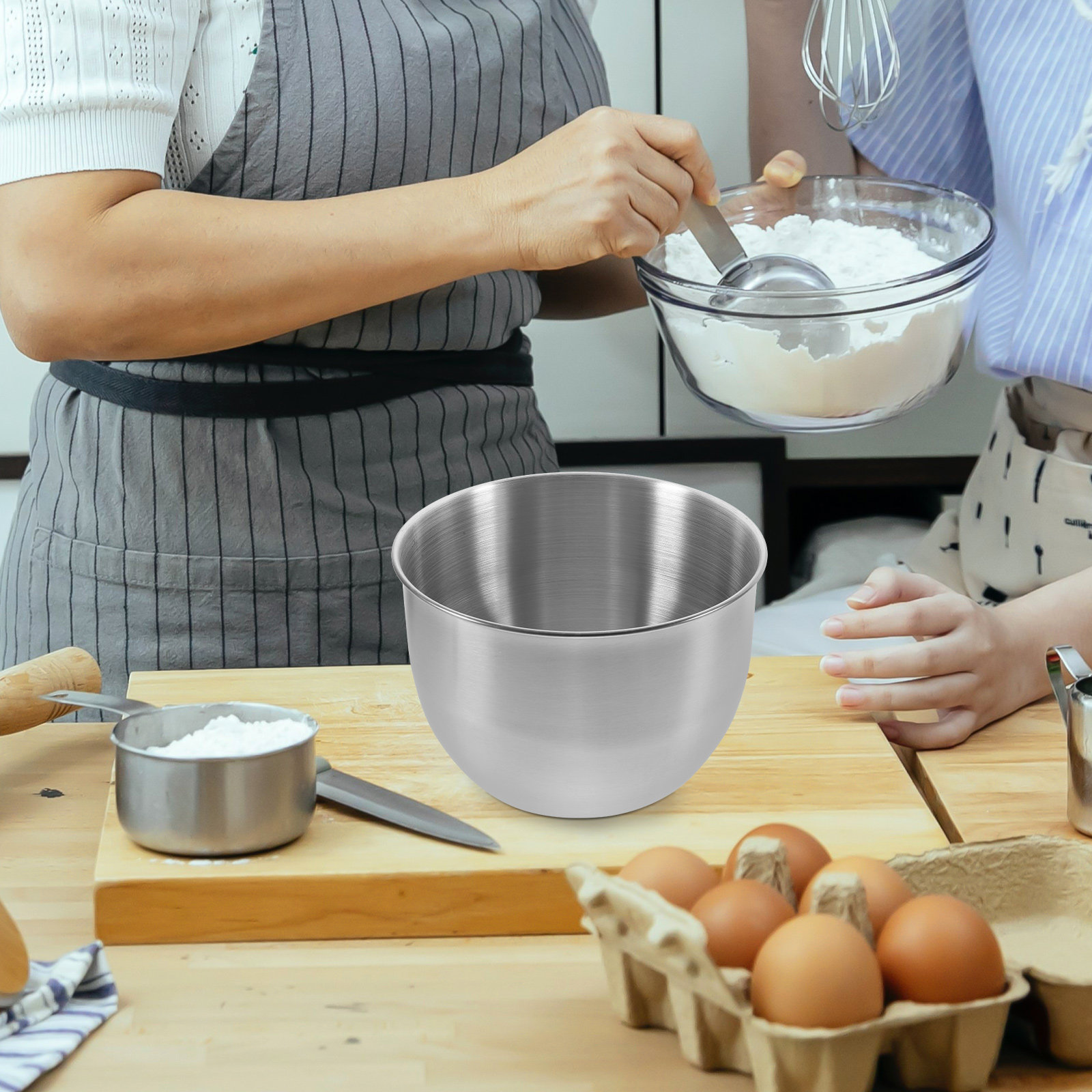 Food Storage In Stainless Steel - 딥 스테인리스 스틸 믹싱볼 두꺼운 금속