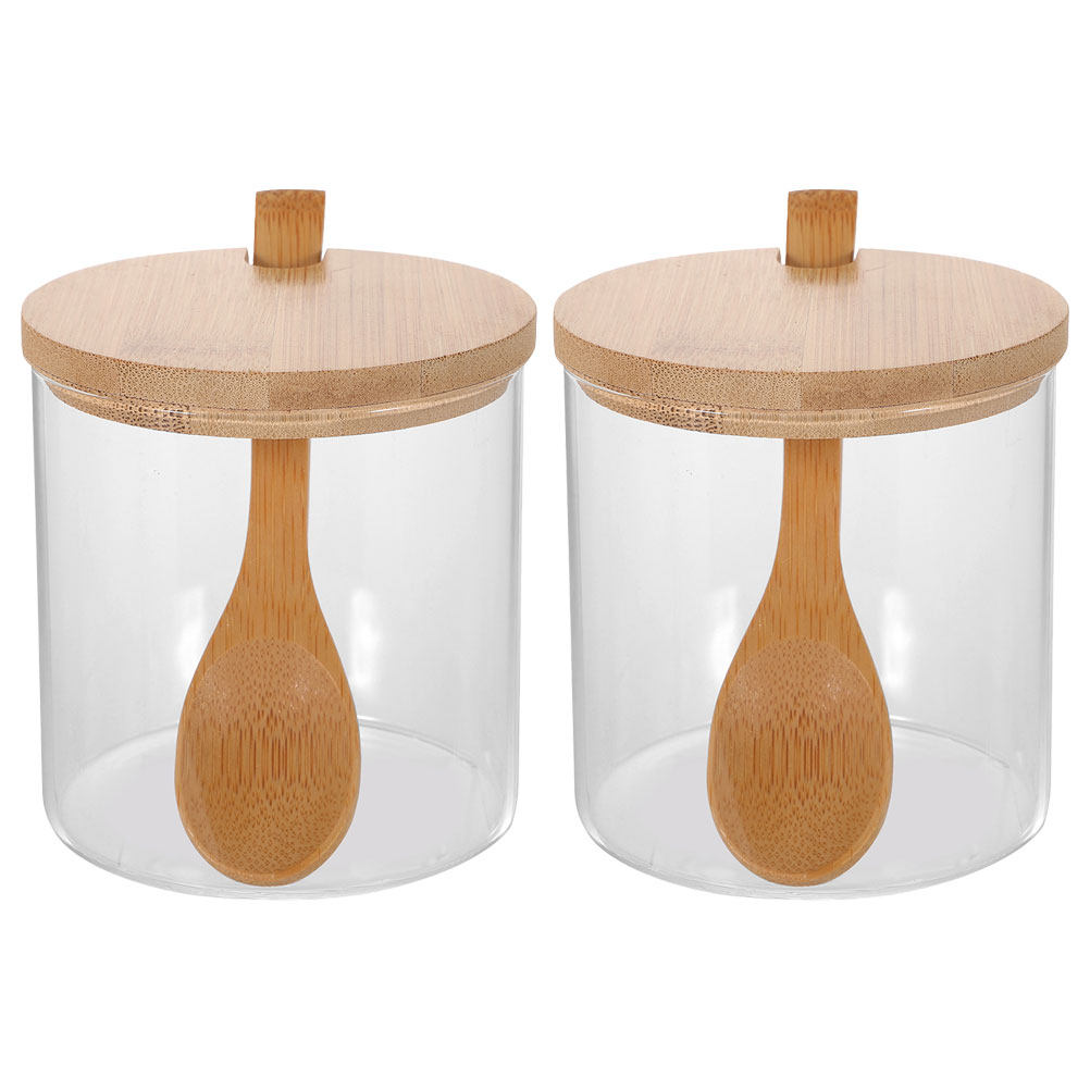 Food Storage Jars & Containers - 투명 유리 재질의 조미료 용기 2개
