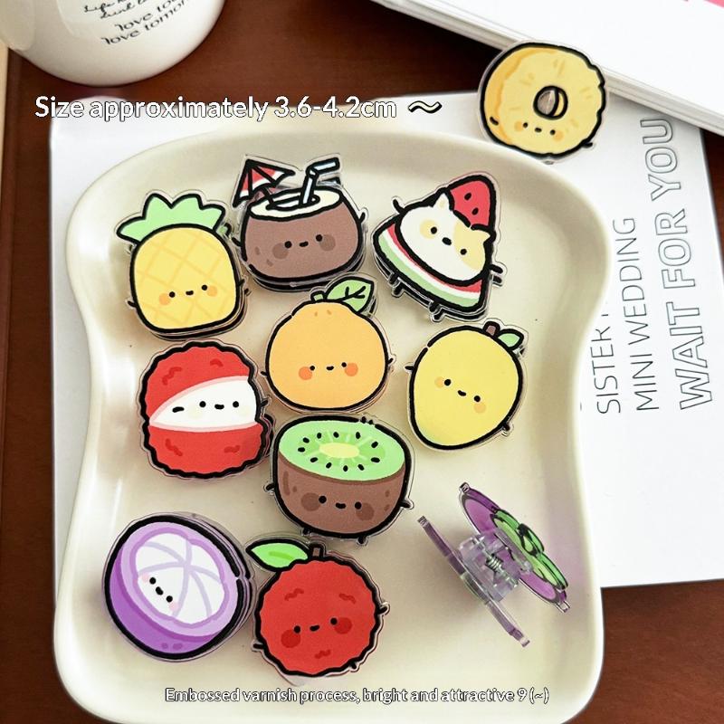 Food Storage Notes - 만화 과일 장식용 밀봉 클립 4개입