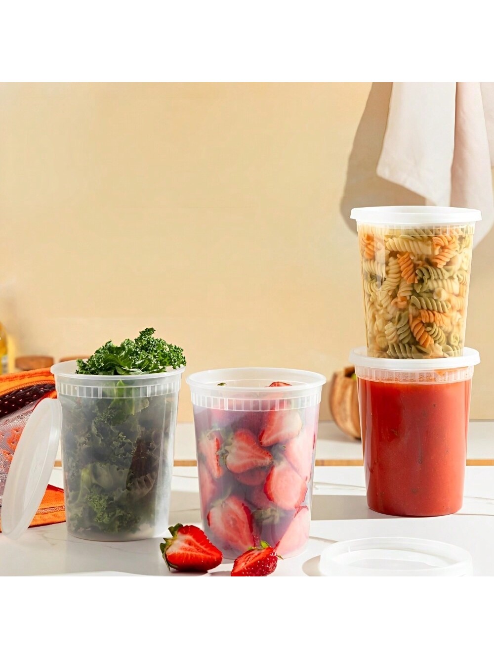 뚜껑이 있는 플라스틱 델리 용기, 식품 보관 용기, 뚜 - Food Storage Prep Containers 리뷰 및 가격