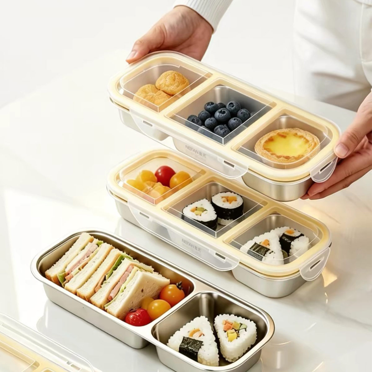 스테인리스 스틸 뚜껑 있는 식품 보관 용기, 식품 등급 - Food Storage In Stainless Steel 리뷰 및 가격