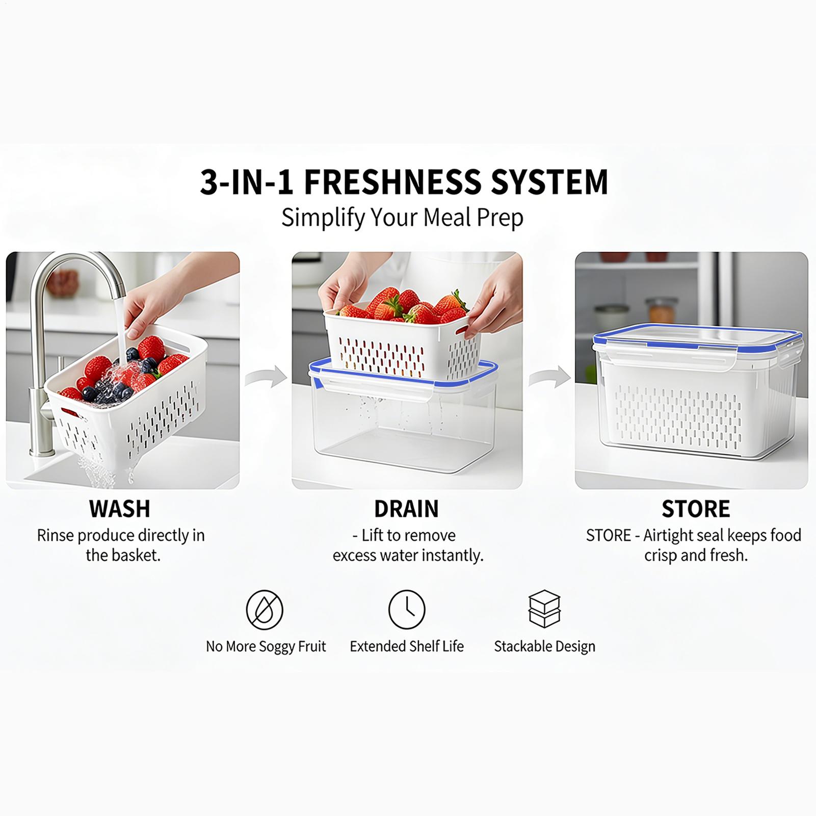 4 in 1 식품 보관 용기 4 in 1 투명 누수 방 - Food Storage Plastic 리뷰 및 가격