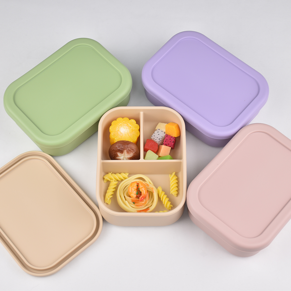 3칸 식품 등급 실리콘 벤토 도시락 - 누출 방지, 전 - Food Storage Prep Containers 리뷰 및 가격
