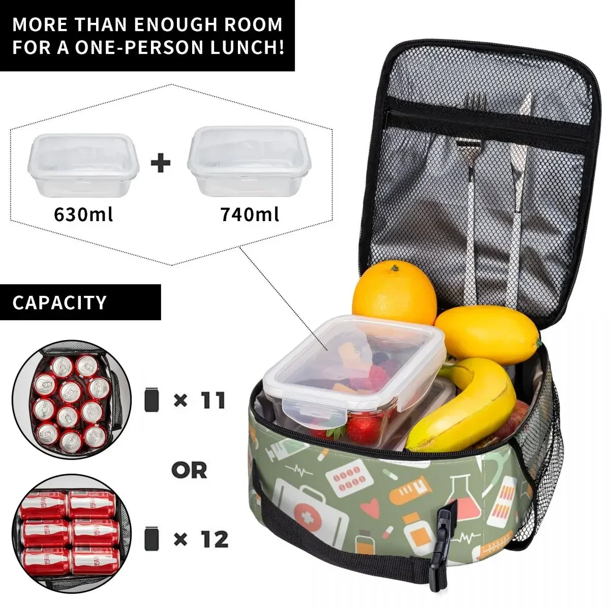 간호사 건강 관리 패턴 머치 절연 점심 토트백 학교 사 - Food Storage Zipper 리뷰 및 가격
