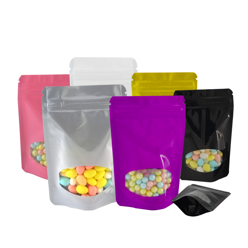 100 Pcs 컬러 알루미늄 호일 스탠드 업 스낵 보관 - Food Storage With Lock 리뷰 및 가격