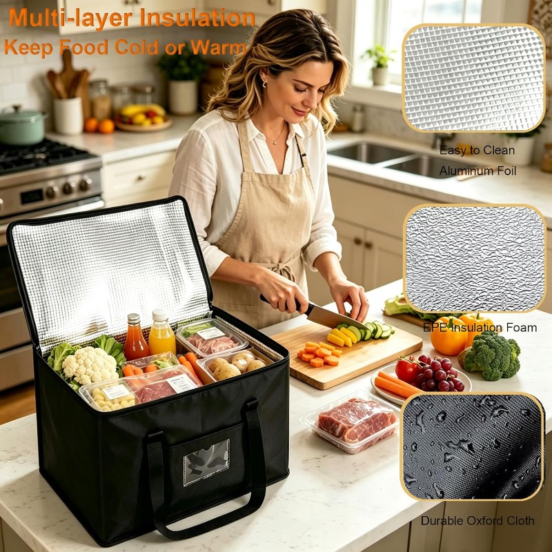 1pc 대형 절연 피크닉 쿨러 토트 백 누출 방지 열  - Food Storage Zipper 리뷰 및 가격