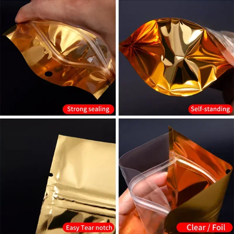100개 재밀봉 가능 플라스틱 백 빨강 검정 파랑 금색 - Food Storage In Mylar Bags 리뷰 및 가격