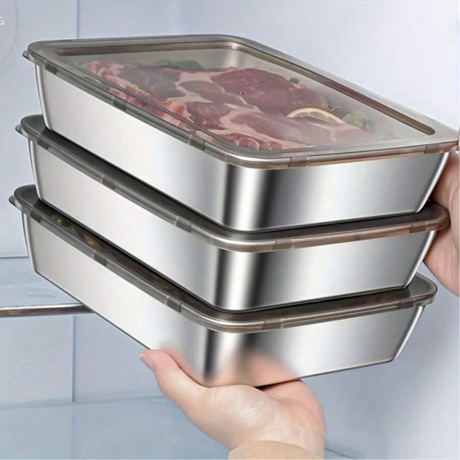 6개(3박스+3뚜껑) 스테인리스 스틸 식품 보관 용기  - Food Storage Prep Containers 리뷰 및 가격