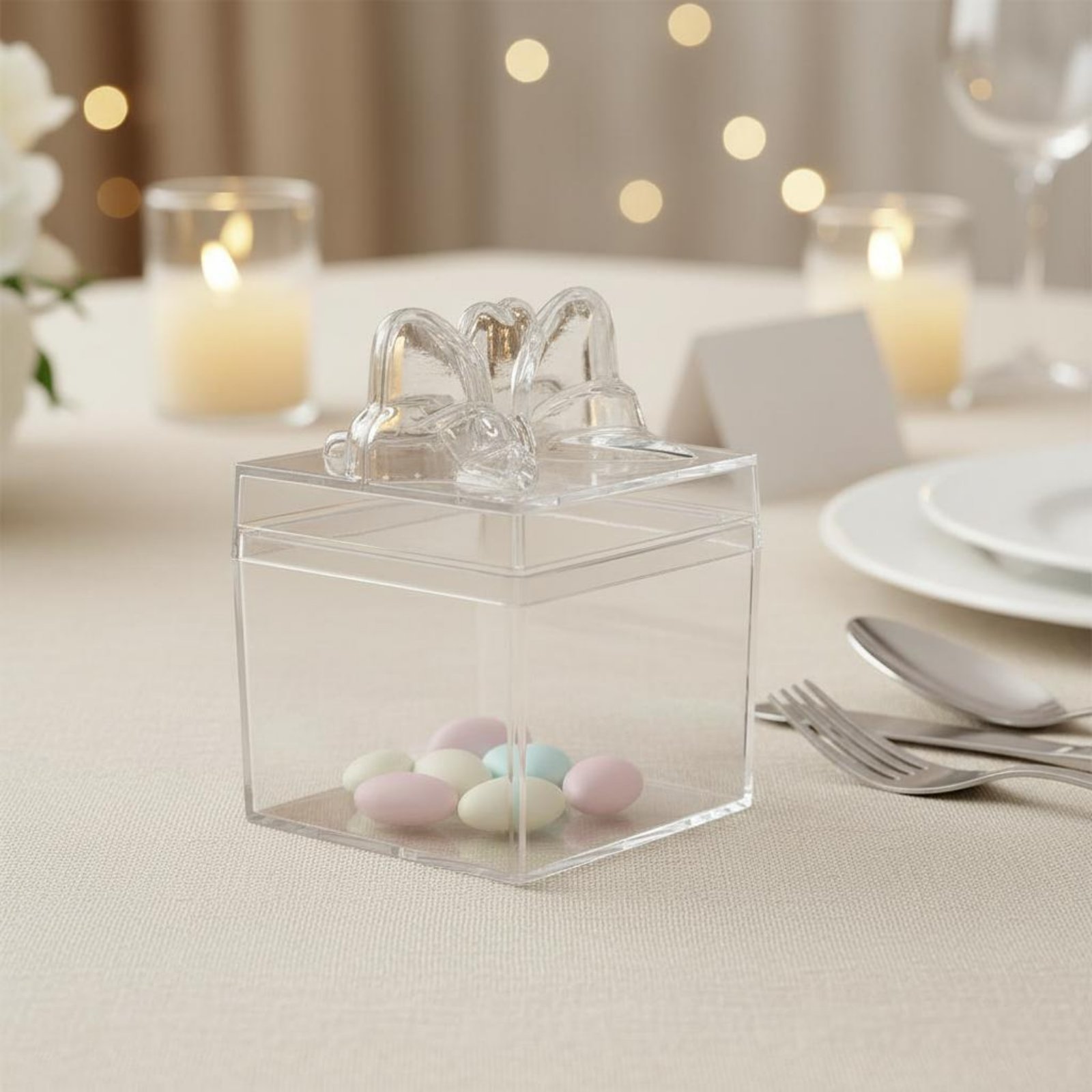 투명 플라스틱 사탕 상자 리본 포함 다용도 투명 사탕  - Food Storage Plastic 리뷰 및 가격