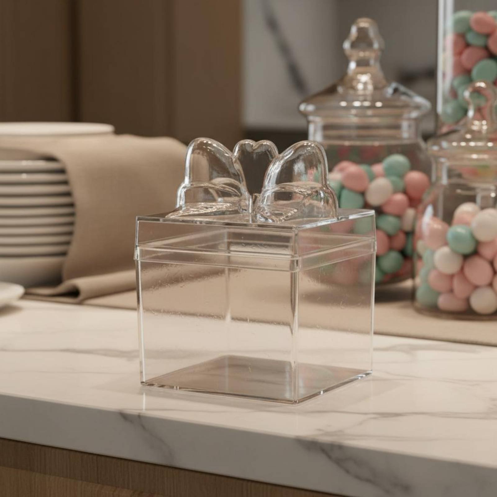 투명 플라스틱 사탕 상자 리본 포함 다용도 투명 사탕  - Food Storage Plastic 리뷰 및 가격