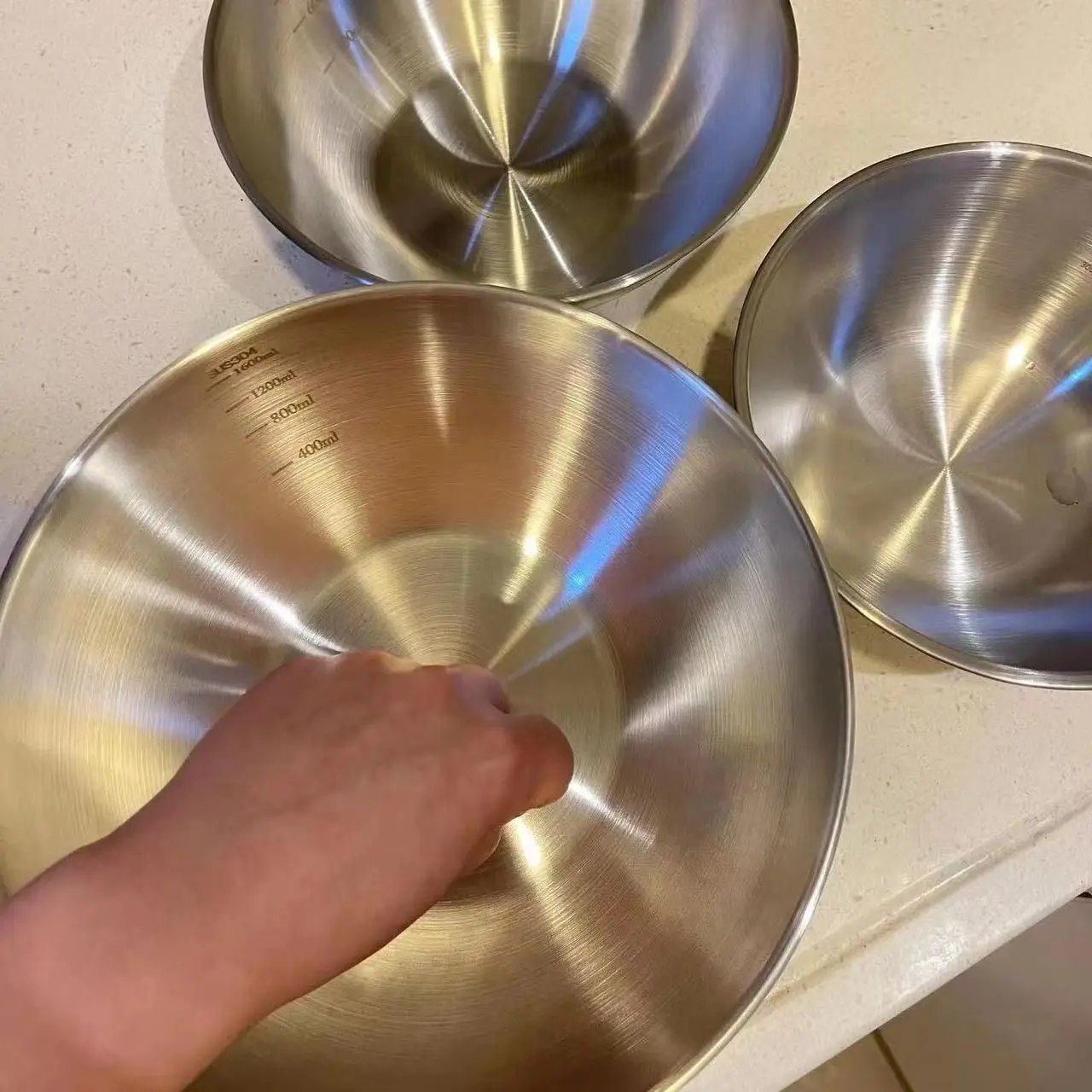 1-3개 스테인리스 스틸 볼 세트(계량 눈금 포함) - - Food Storage In Stainless Steel 리뷰 및 가격