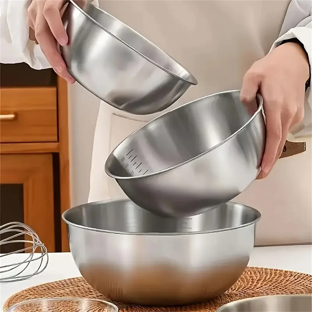 1-3개 스테인리스 스틸 볼 세트(계량 눈금 포함) - - Food Storage In Stainless Steel 리뷰 및 가격