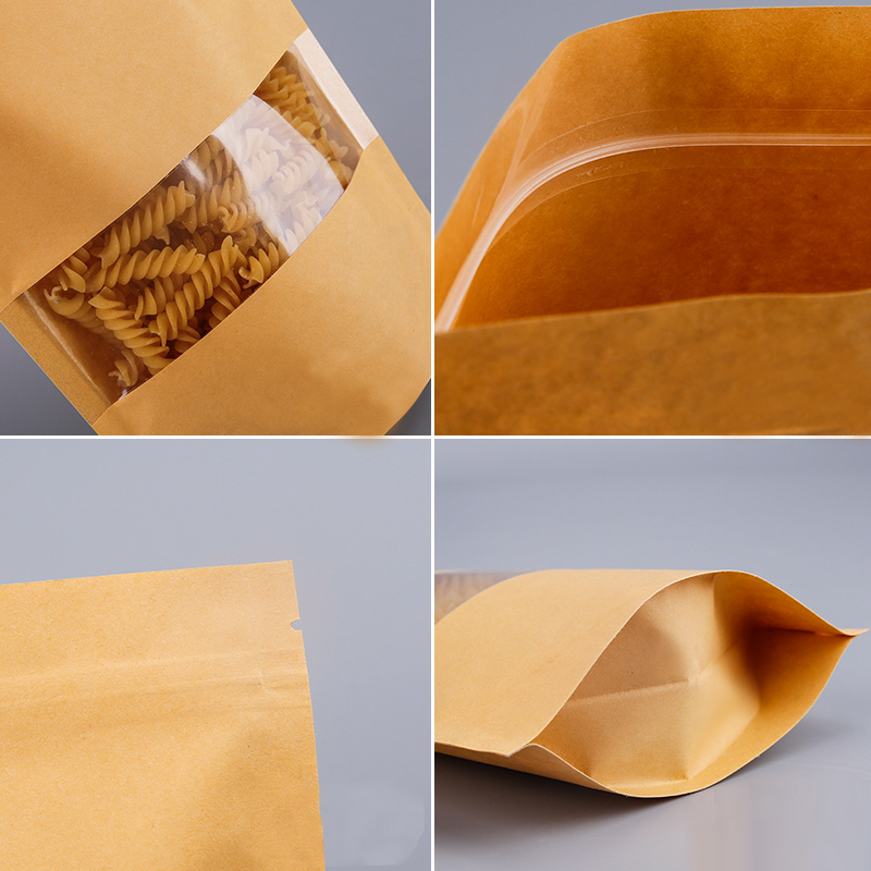 맞춤형 포장 지퍼락 크라프트 종이 창문형 봉투 스탠드형 - Food Storage Zipper 리뷰 및 가격