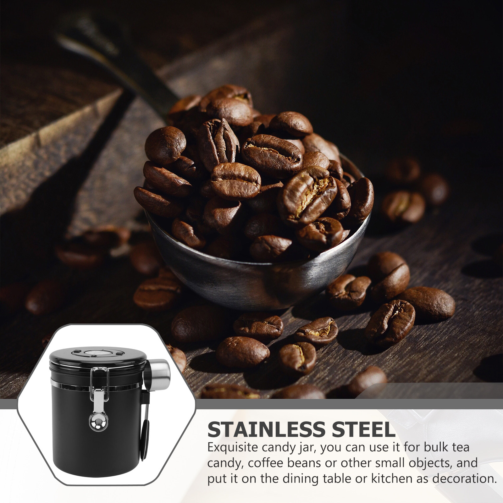 1개입 커피콩 밀폐 용기 스테인리스 스틸 보관 캔스터  - Food Storage In Stainless Steel 리뷰 및 가격