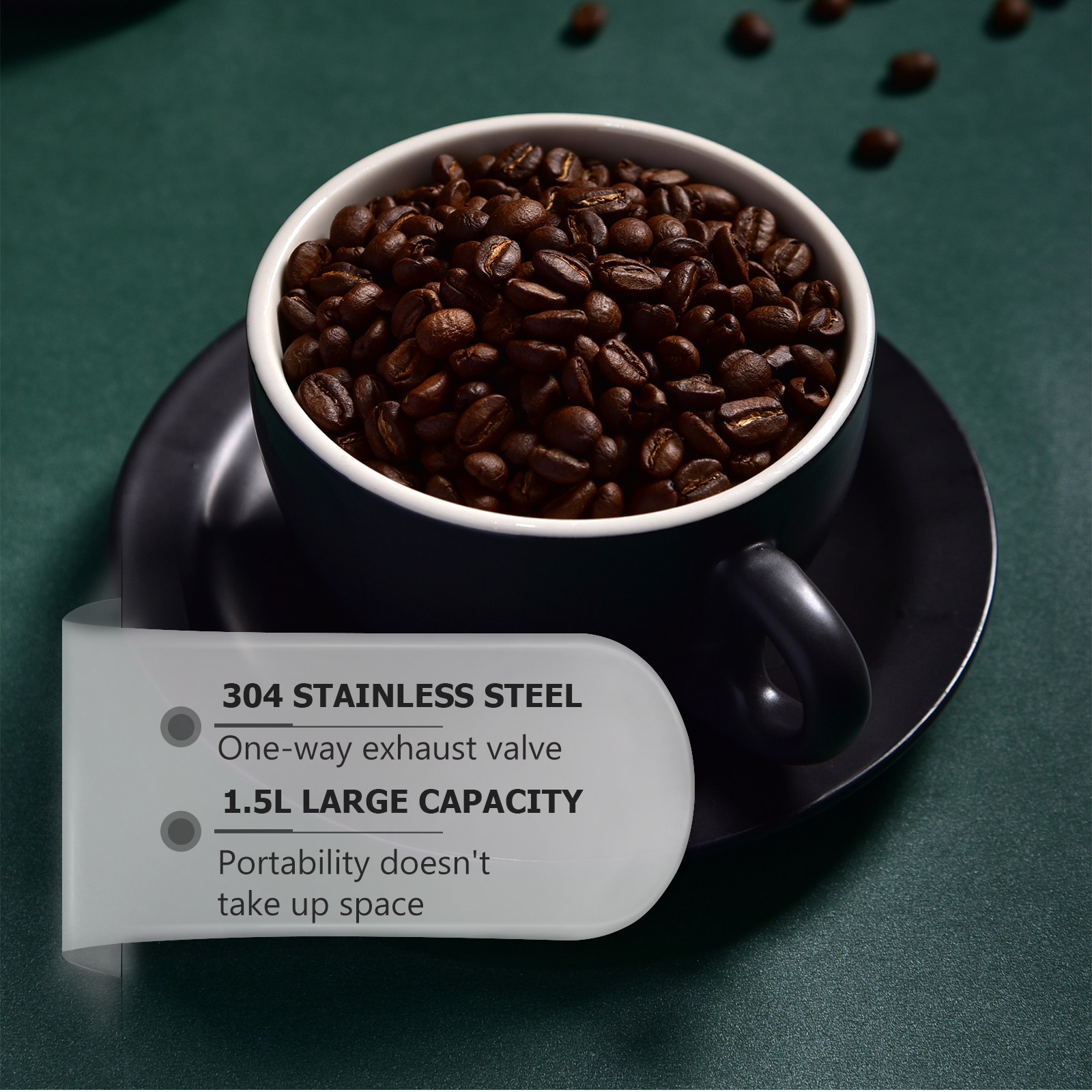 1개입 커피콩 밀폐 용기 스테인리스 스틸 보관 캔스터  - Food Storage In Stainless Steel 리뷰 및 가격