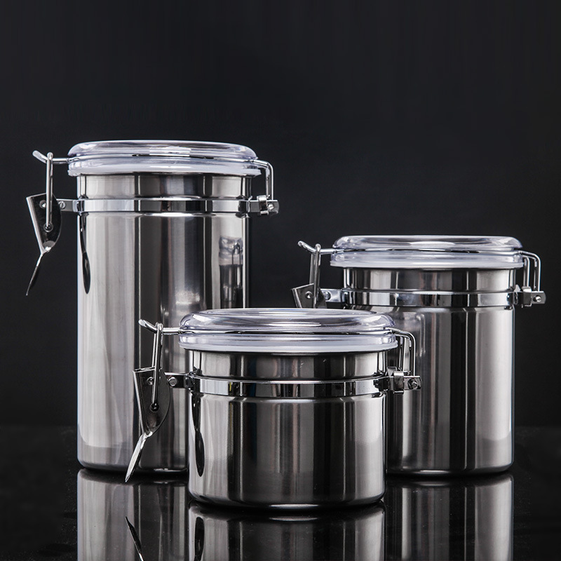 스테인리스 스틸 재질의 밀폐 용기로, 습도계 옵션을 제 - Food Storage In Stainless Steel 리뷰 및 가격