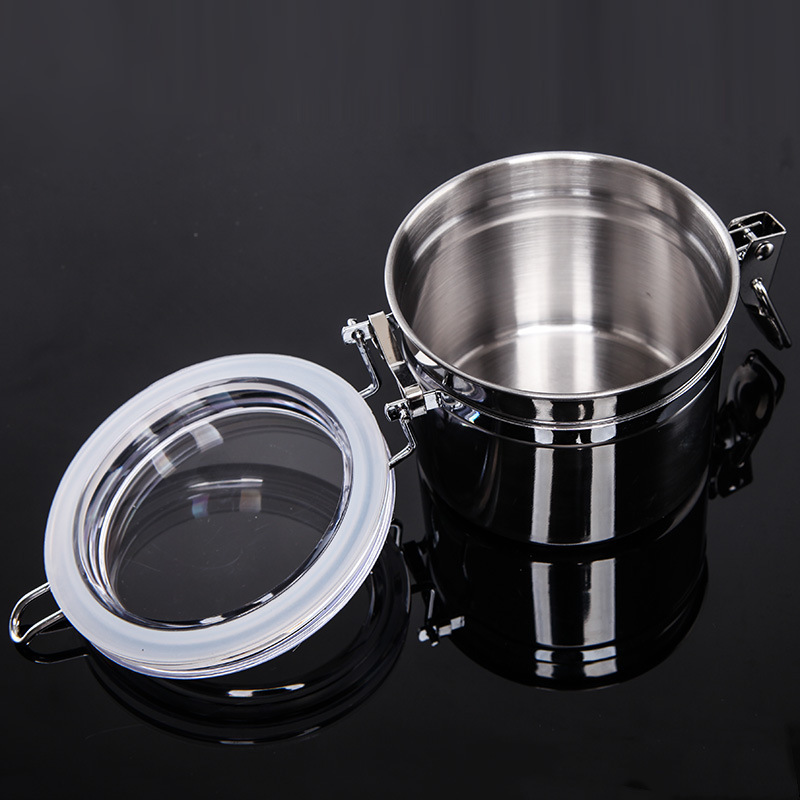 스테인리스 스틸 재질의 밀폐 용기로, 습도계 옵션을 제 - Food Storage In Stainless Steel 리뷰 및 가격