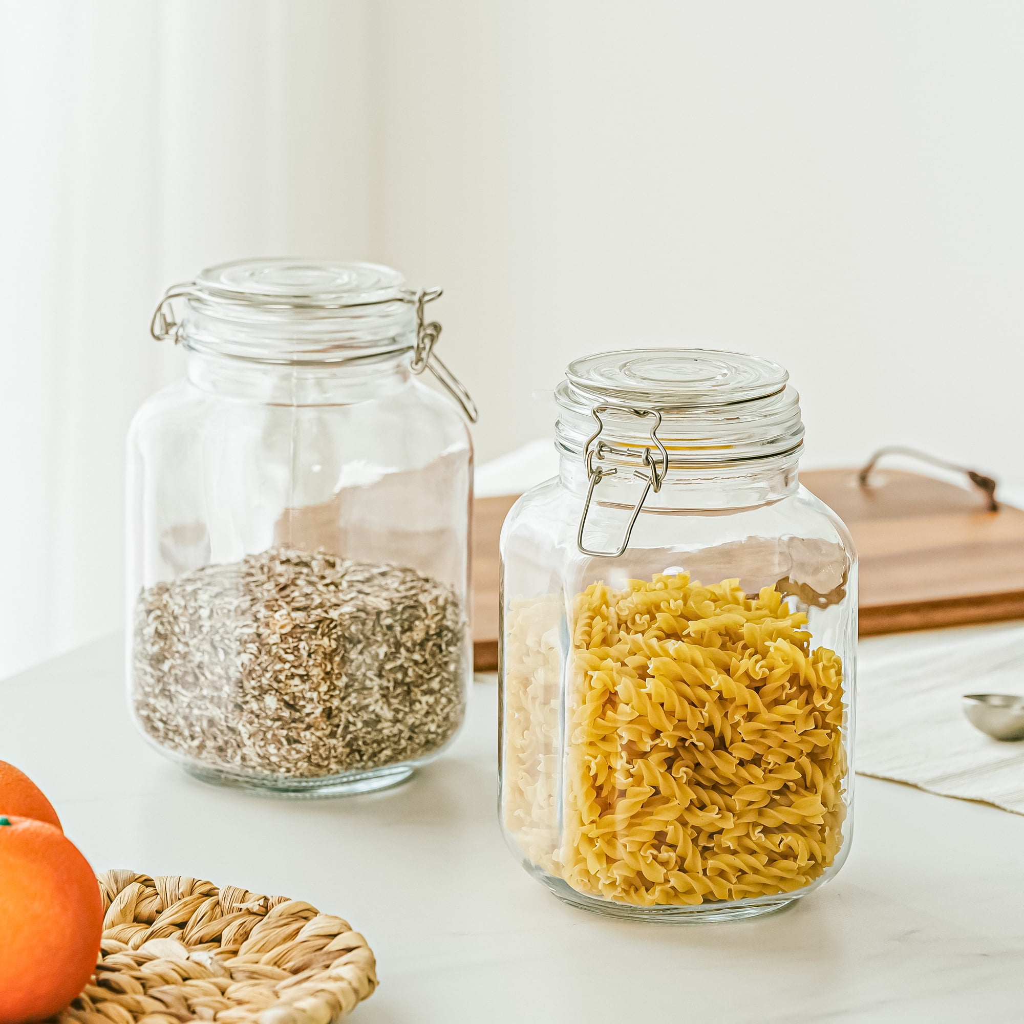 67온스 용량의 밀폐형 유리 식품 보관 용기, 잠금 뚜 - Food Storage Jars & Containers 리뷰 및 가격