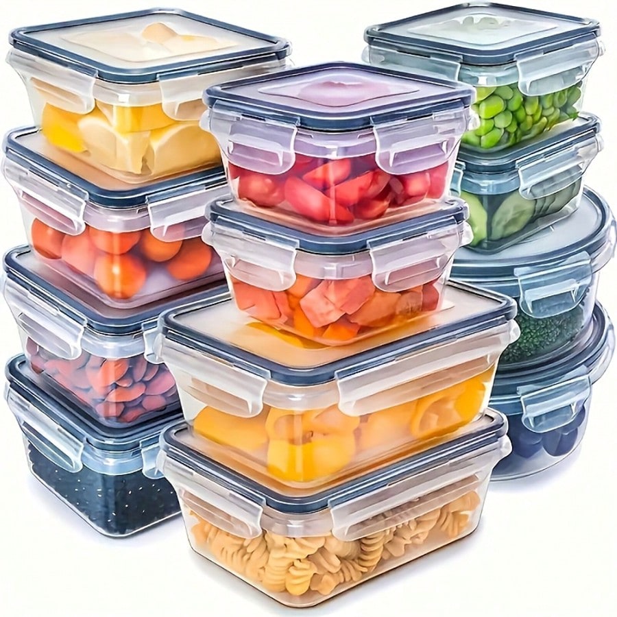 24개 식사 준비용 식품 용기 세트, 누수 방지 밀폐  - Food Storage Prep Containers 리뷰 및 가격