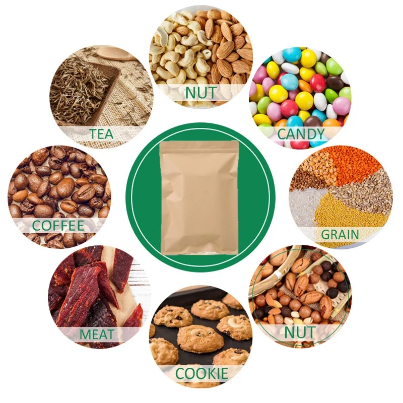 100PCS 갈색 크래프트 종이 지퍼 잠금 파우치 허브 - Food Storage Zipper 리뷰 및 가격