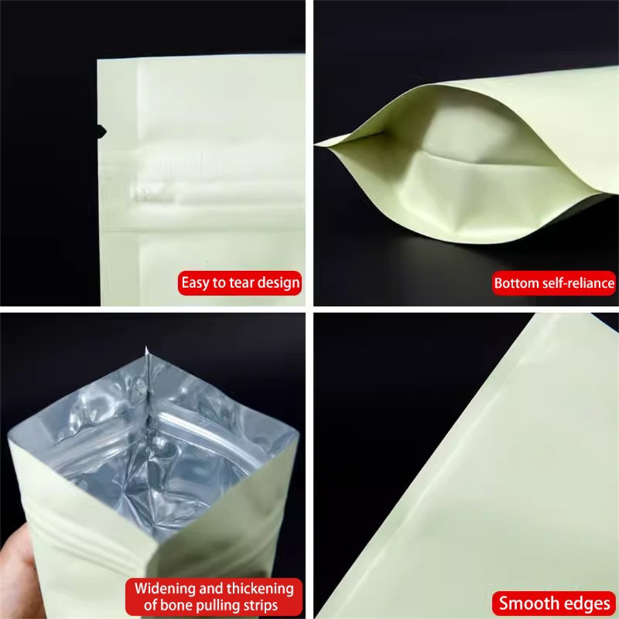 50/100개 무광택 연황색 지퍼 스탠드업 파우치(티어 - Food Storage Zipper 리뷰 및 가격
