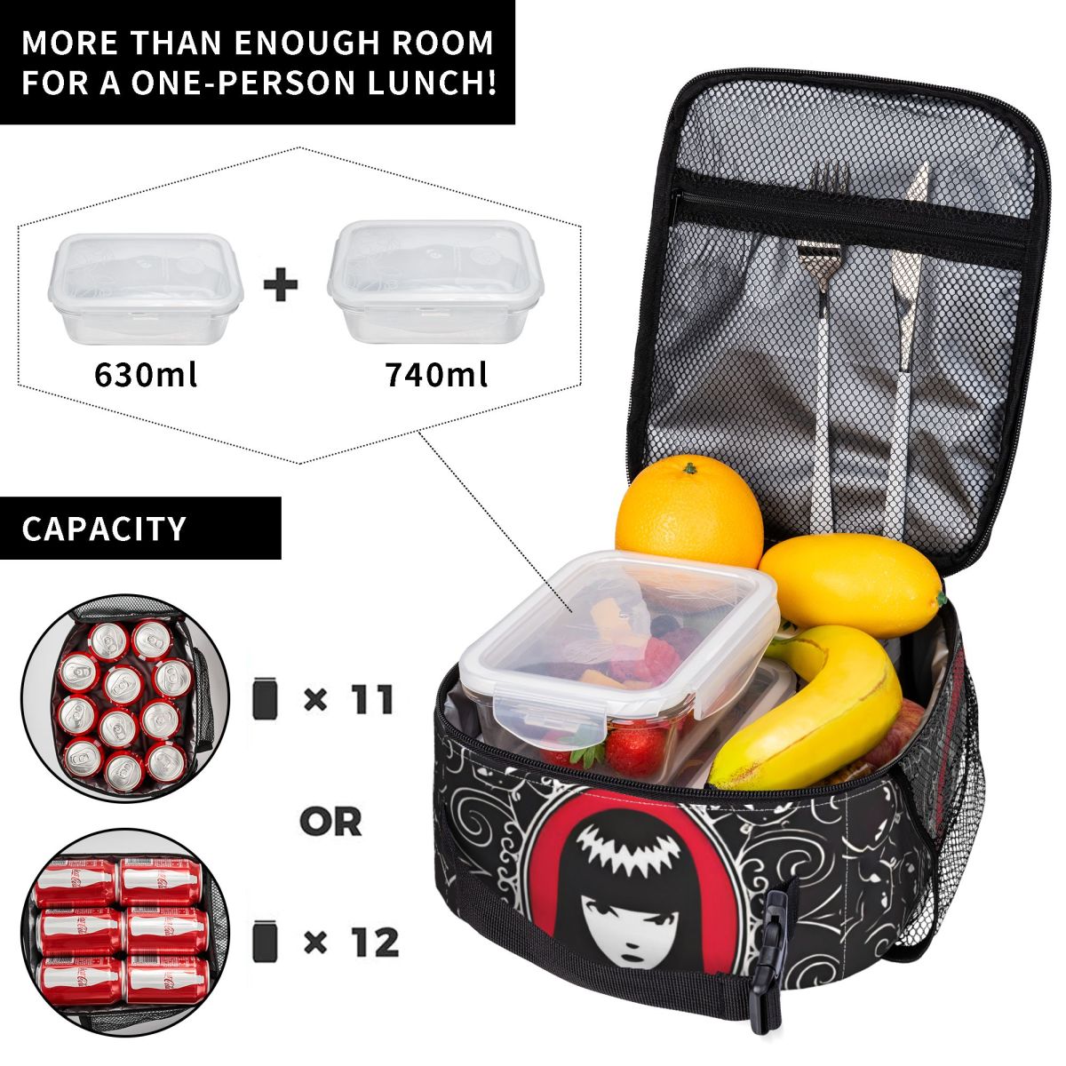 E-Emily The Strange Funny Prin - Xxl Food Storage Container 리뷰 및 가격