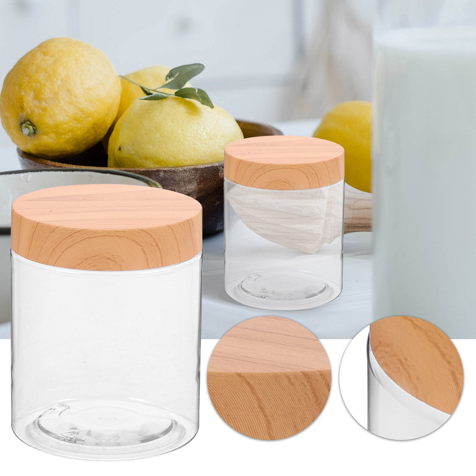 6개 세트 주방용 밀폐 용기, 투명 플라스틱 재질, 건 - Food Storage Jars & Containers 리뷰 및 가격