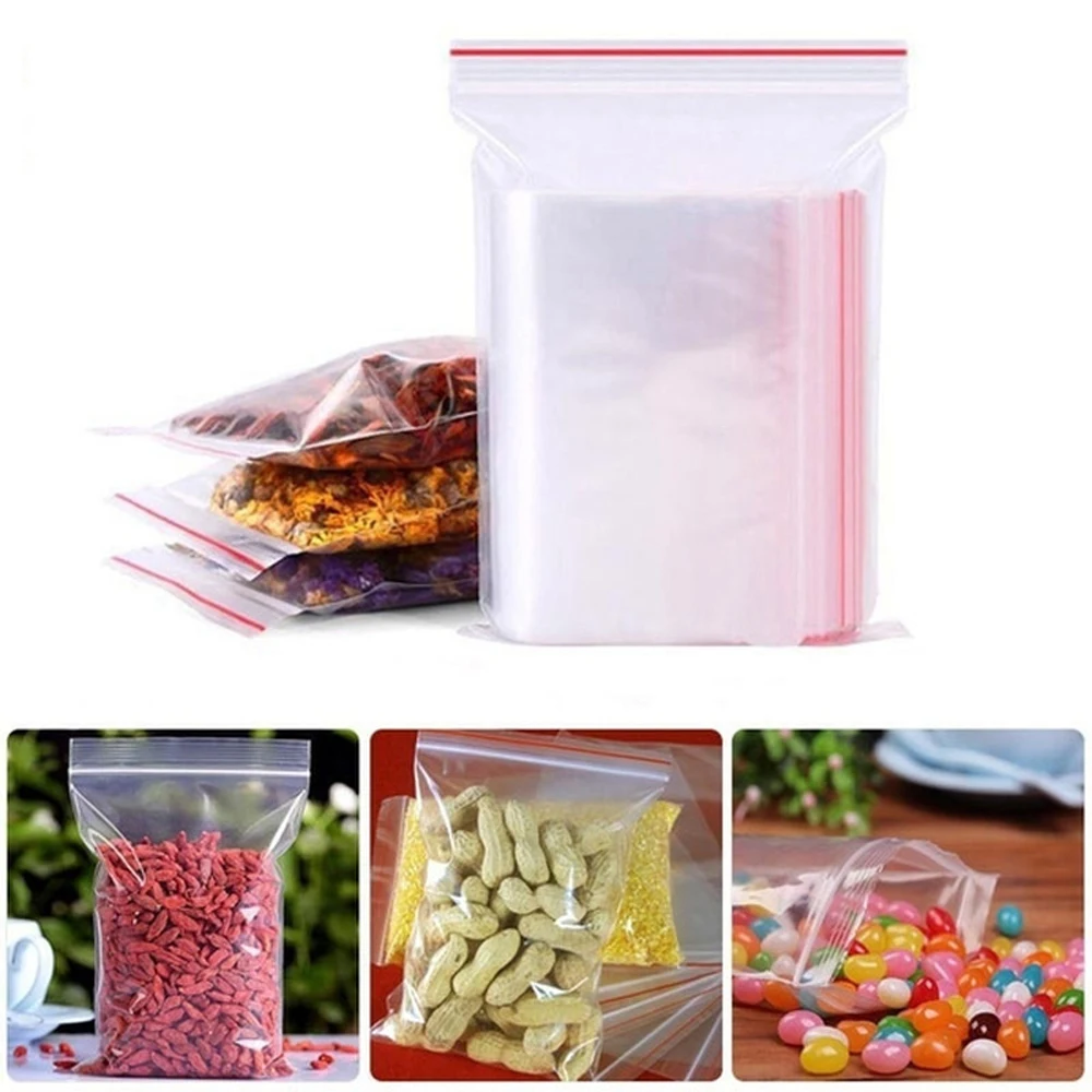 100-1000Pcs 재밀봉 가능한 투명 가방 소형 지 - Food Storage With Lock 리뷰 및 가격