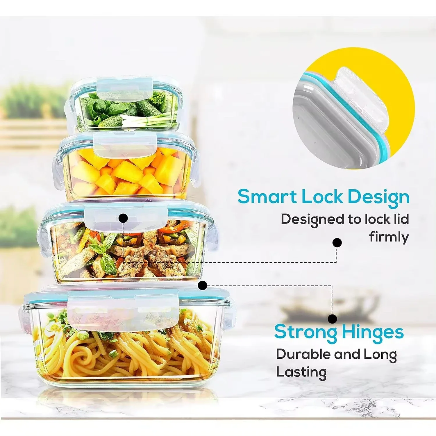 유리 도시락 식품 보관 용기, 식사 준비, 밀폐 도시락 - Food Storage Prep Containers 리뷰 및 가격