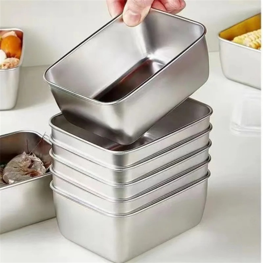1/3/5pcs 스테인레스 스틸 식품 보관 상자 뚜껑이 - Food Storage In Stainless Steel 리뷰 및 가격