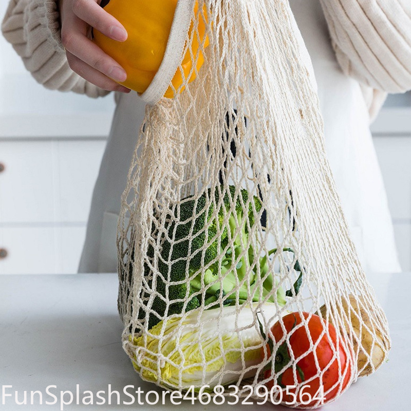 휴대용 접이식 면 메쉬 쇼핑백 재사용 가능한 속이 빈  - Produce Bag Reusable Mesh 리뷰 및 가격
