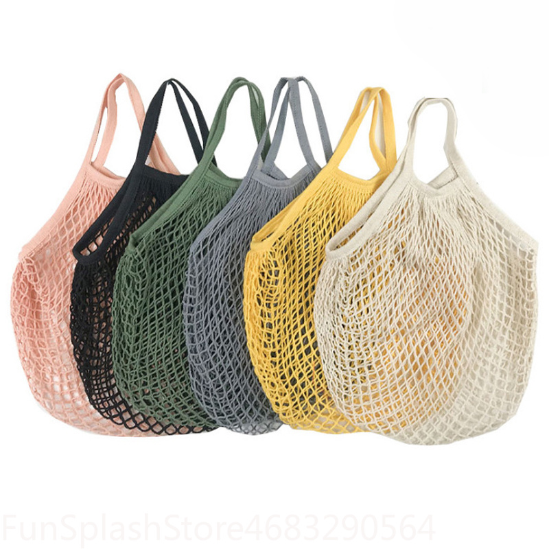 휴대용 접이식 면 메쉬 쇼핑백 재사용 가능한 속이 빈  - Produce Bag Reusable Mesh 리뷰 및 가격